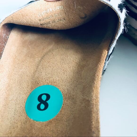 Yokono Women's 8 Calf Hair Animal Print Orthotic Comfort Slide Sandal - Picture 12 of 16